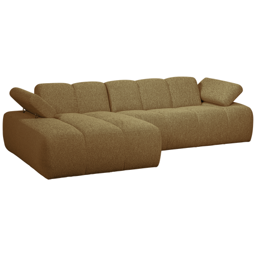 WOOOD chaise longue links Mojo - Bouclé - Geel/Bruin Melange - vtwonen shop