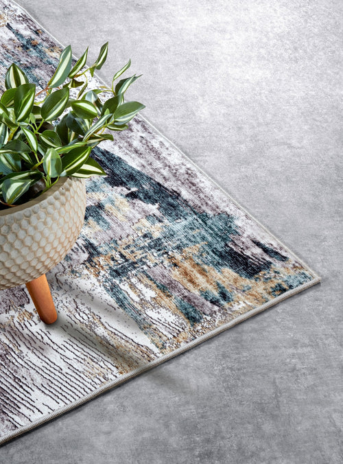 ELLE Decoration Imagination Shortpile Rug Malard Saphire Gold 200x290 cm - vtwonen shop