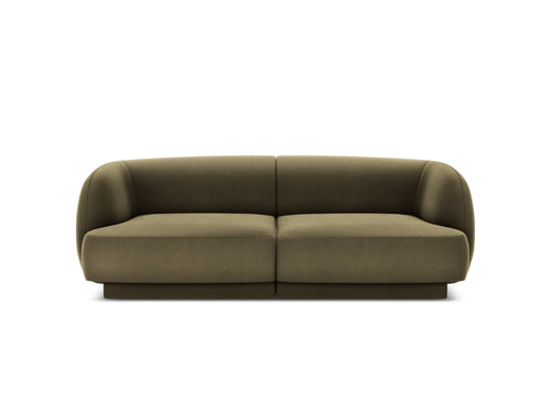 Micadoni Bank Miley 2-zits, flueel, groente - 90x180x70cm