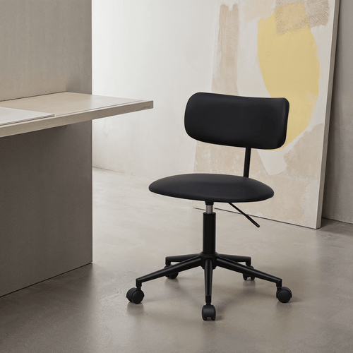 Furnhouse bureaustoel Roxy - Zwart - Kunstleer - 57x56x74