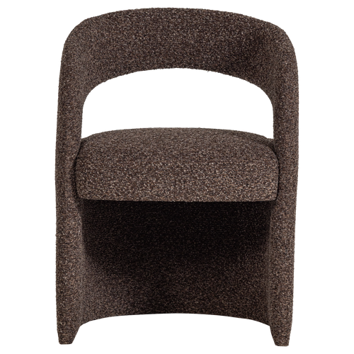 WOOOD eetkamerstoel grove Lanor - Bouclé - Donkerbruin - 76x58x57