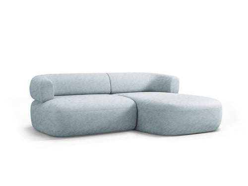 Micadoni rechter hoekbank Jenny 5-zits, chenille lichtblauw - 145x200x73cm