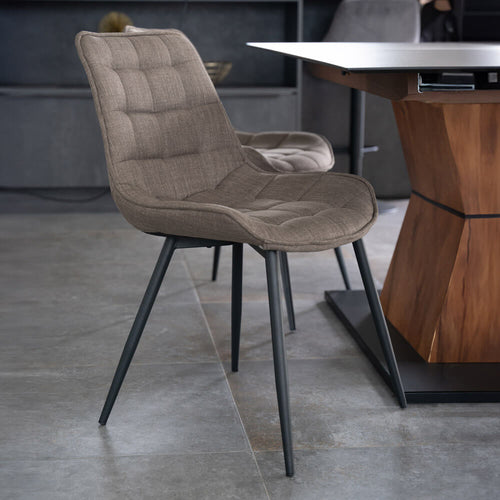 Home Deluxe gestoffeerde stoel IKALO grijs/bruin Aantal: 8 - vtwonen shop