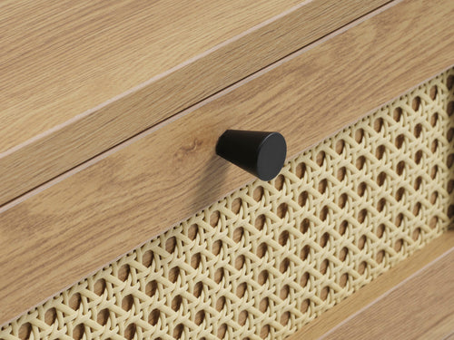 Rebellenclub Nachtkastje Berley - 45 x 45 cm - Eiken met Rattan - vtwonen shop