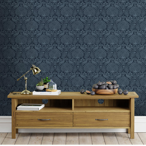 Laura Ashley Vliesbehang - Peacock Damask Dusky Seaspray - 10mx52cm - vtwonen shop