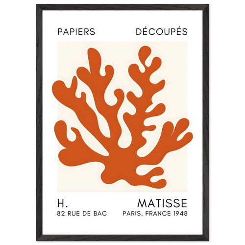 Artfulprints Poster met Lijst Matisse – Saltflower shapes orange   - 50x70 cm - Oranje