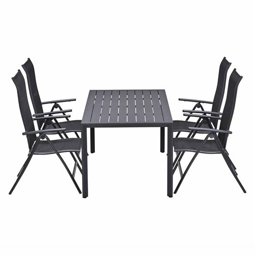 Garden Impressions Tuinset Santos 5-delig - Kasper tuintafel donker grijs