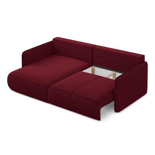 LaMiaSofa hoekbank links Palermo - velours - bourgondië - 207x148x86