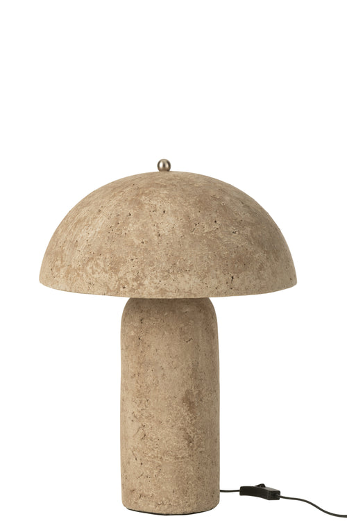 J-Line tafellamp Paddenstoel - papier maché - beige