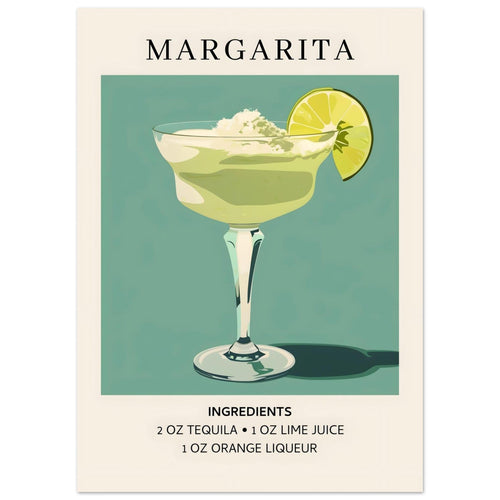 Artfulprints  Margarita cocktail - Ingrediënten   poster 50x70 cm - vtwonen shop