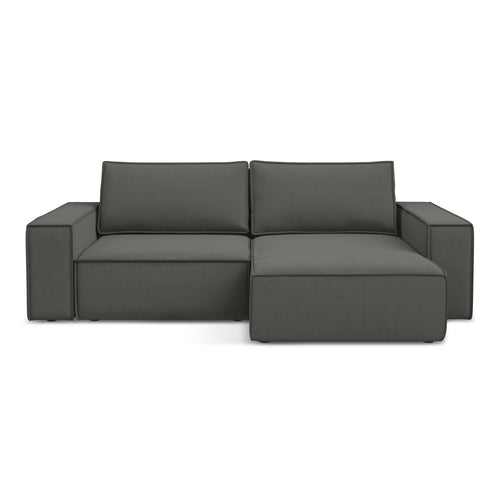 LaMiaSofa hoekbank rechts Livorno - velours - staal - 257x148x82