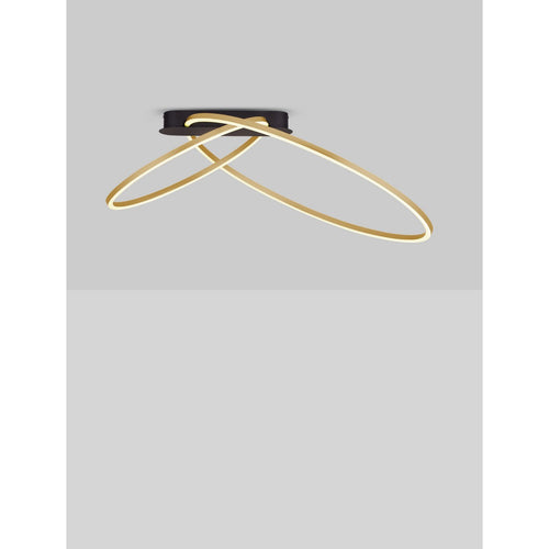 Nova Luce KIKLOS Geïntegreerde LED-plafondlamp, messing goudkleurig, Triac dimbaar, 42W, 1923lm, 3000K