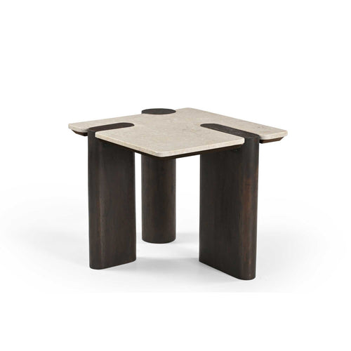 Starfurn Bijzettafel Maeve - Rechthoek Hout/Marmer - 57x50x45cm