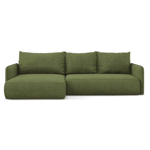 LaMiaSofa hoekbank links Palermo - chenille stof - flessengroen - 240x148x86