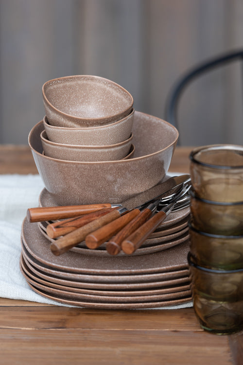 J-Line kom Louise - keramiek - cognac - large - 6 stuks - vtwonen shop