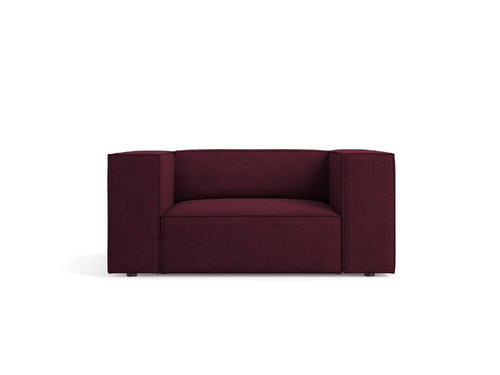 Cosmopolitan Design Fauteuil Arendal chenille met ribbeleffect, robijn - 102x124x70cm