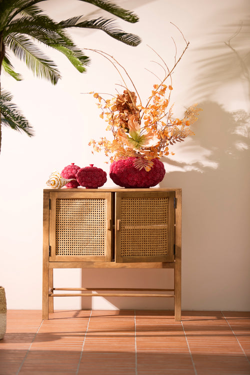Light & Living opbergmand Coral - rood - 17x17x16 cm