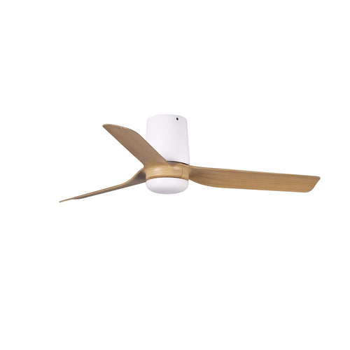 Faro MINI Punt Tub Small Wit, licht hout DC-plafondventilator met 6 snelheden