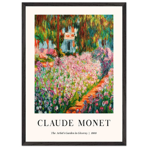 Artfulprints Poster met Lijst Claude Monet – The artist’s garden in Giverny III   - 50x70 cm - Meerkleurig