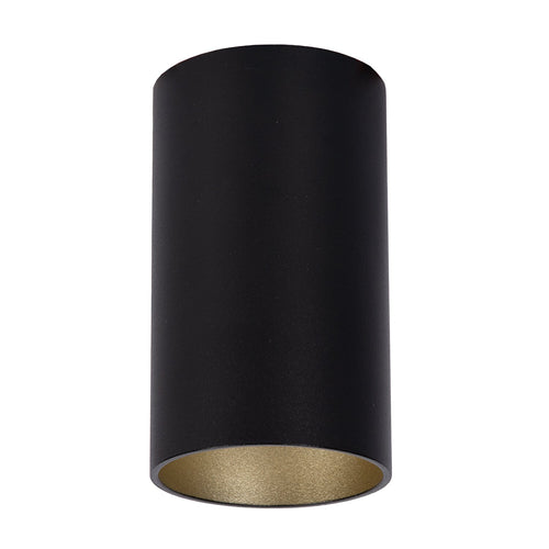 Atmooz plafondlamp Era Fix - zwart - goud binnenin - Ø 5,5 x H 10 cm - GU10