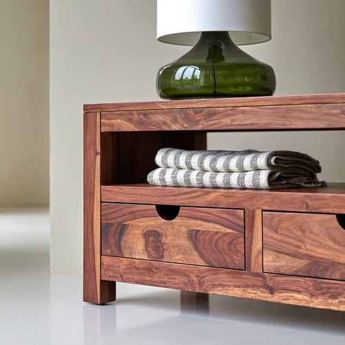 Tikamoon Massief palissander tv-meubel 200 cm - Donkerbruin - vtwonen shop