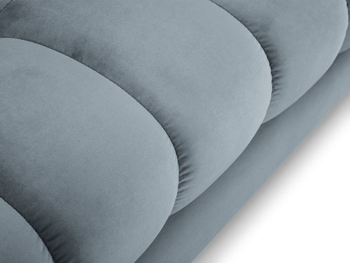 Cosmopolitan Design Panoramische bank Bali 7-zits, flueel, lichtblauw - 185x383x75cm