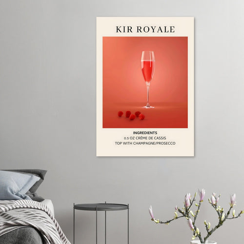 Artfulprints  Kir Royale cocktail - Ingrediënten   poster 50x70 cm - vtwonen shop