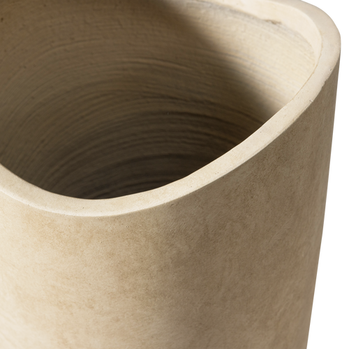 WOOOD vaas/plantenpot Mosi - Fiber Clay - Beige - 75x25 cm - vtwonen shop