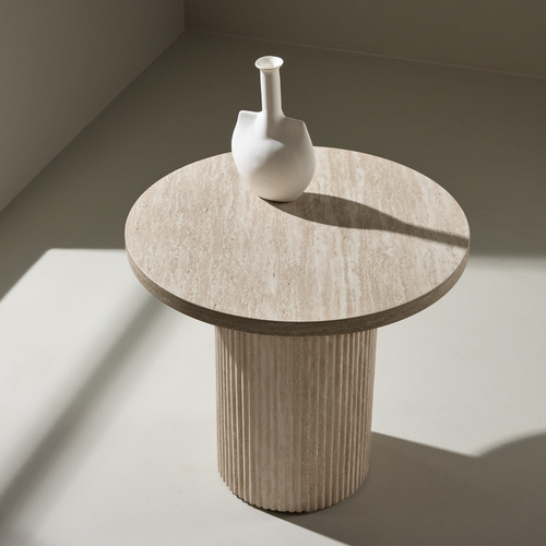 Nest living Nohr Ronde Houten Salontafel Beige - Ø 50 cm