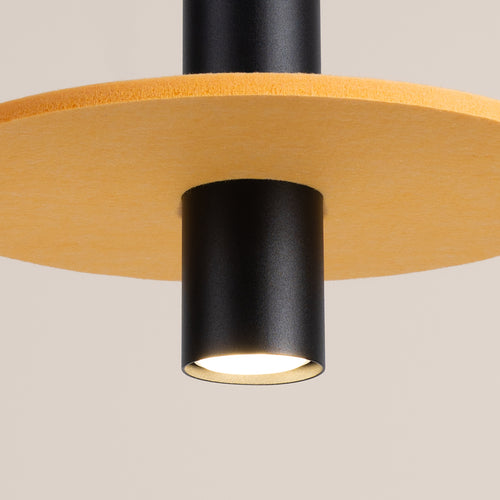 Sollux Lighting Hanglamp PELTA 1 zwart/geel - 30x30x126cm