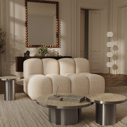 Premium Interiors - Modulaire bank MOSS - getextureerd fluweel  156cm