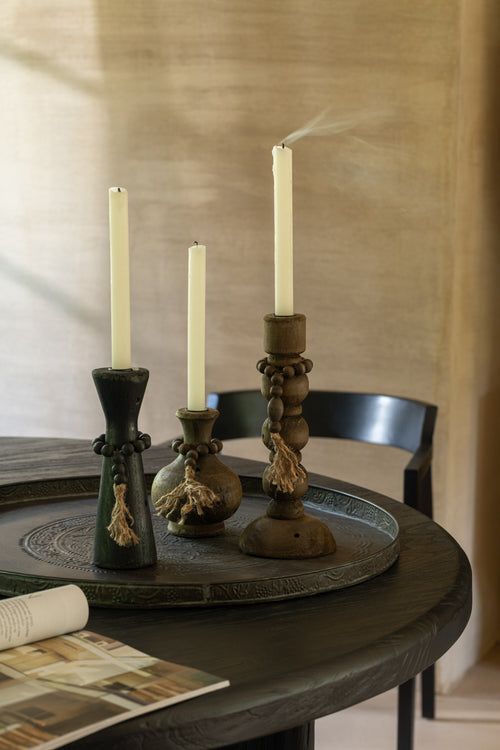 J-Line kaarshouder Louis - ijzer - zwart/bruin - 2 stuks - vtwonen shop