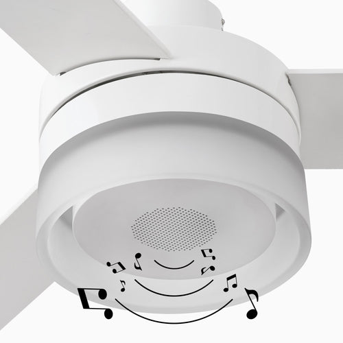 Faro Ice LED grote Bluetooth plafondventilator Wit, esdoorn