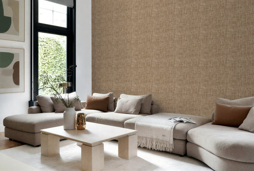 Origin Wallcoverings behang geweven linnenstructuur beige bruin - 50 x 900 cm - 348049