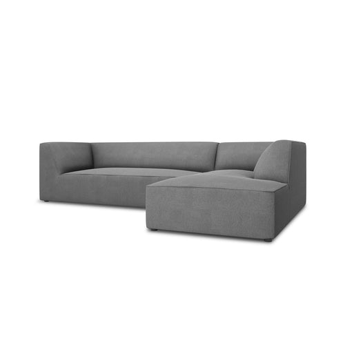Cosmopolitan Design - Modulaire hoekbank rechts Siena 4-zits, structurele stof grijs - 180x273x69cm