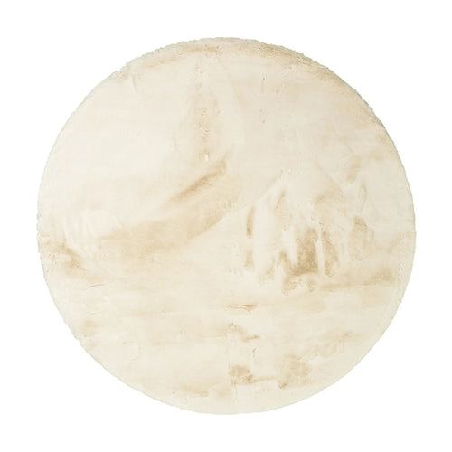 Mrcarpet Rond Hoogpolig vloerkleed Extra Zacht Fluffy - Creme 160cm