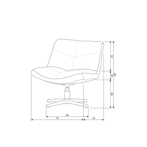 WOOOD draaibare fauteuil Vinny - Boucle - Zand - 80x75x75 - vtwonen shop