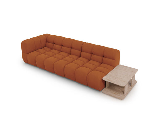 Cosmopolitan Design Rechte modulaire bank Sky 4-zits, flueel, terracotta - 102x297x70cm