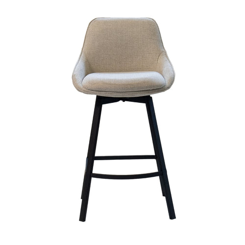 Giga Meubel Barstoel Roos - Stof/Metaal - Beige - Set van 2 - vtwonen shop