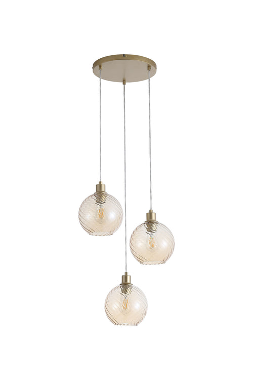 Searchlight hanglamp Radiance - 3 lichts - 46  x 120   cm - goud