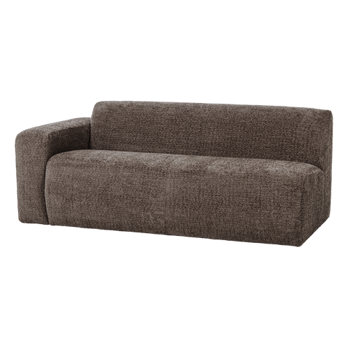 WOOOD 2-zits bank arm links Mojo Base - Wollig - Bruin - 74x185x97