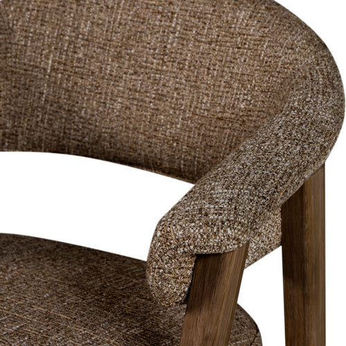 WOOOD eetkamerstoel met armleuning Tunar - Hout - Bruin - Set van 2 - 77x60x60