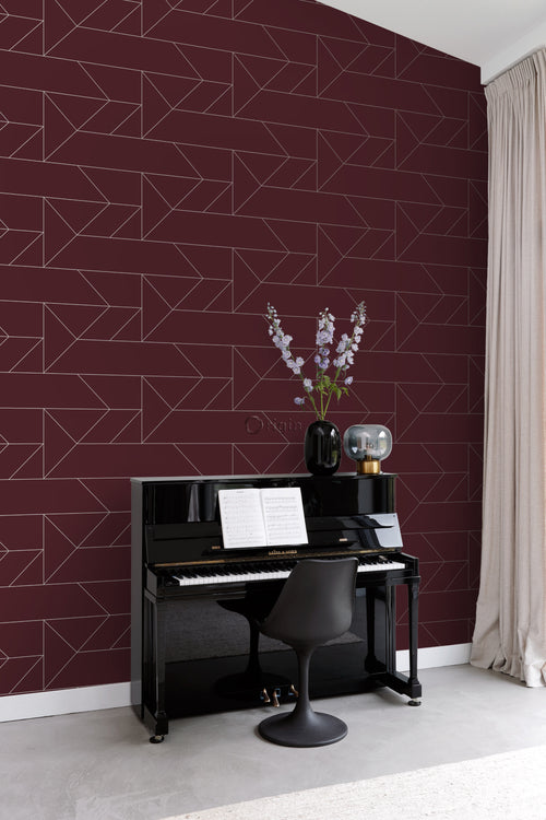 Origin Wallcoverings behang grafische lijnen rood - 0,53 x 10,05 m - 347727 - vtwonen shop