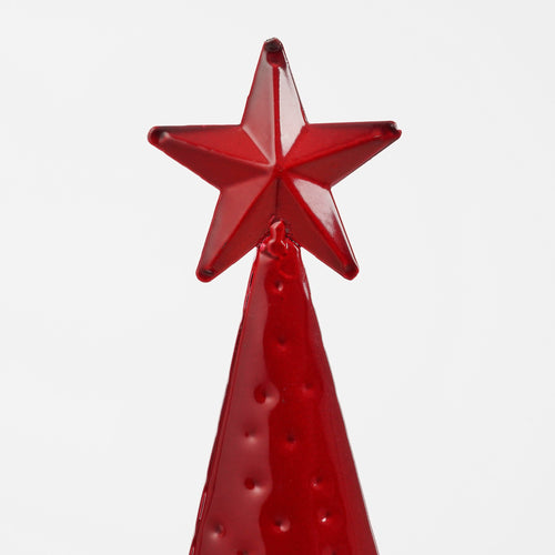 Mica Decorations Decoratie boom rood - l17,5xb9xh90,5cm  - IJzer - Rood