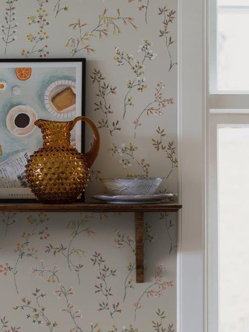 Borastapeter behang veldbloemen beige - 53 cm x 10.05 m - 660988 - vtwonen shop