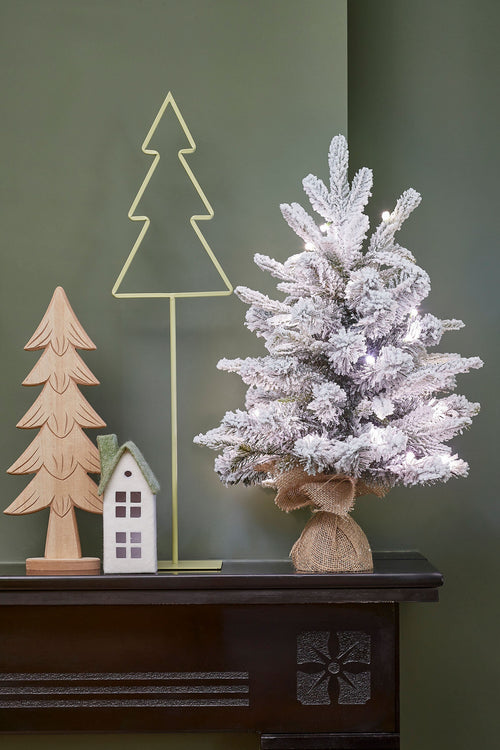 Black Box Trees Grimshaw kerstboom met burlap Dual Led groen frosted warm wit 40L 56 TIPS BOtimer - h60xd45cm
