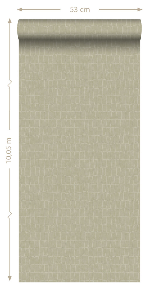 ESTAhome behang krokodillenhuid beige - 53 cm x 10.05 m - 139185