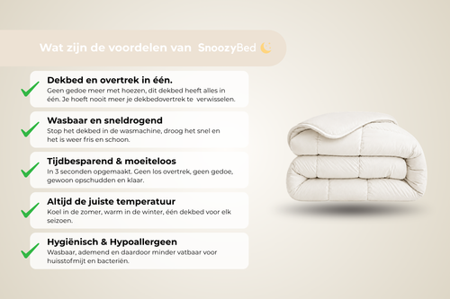 SnoozyBed - Dekbed zonder overtrek - Sand - 200x200cm