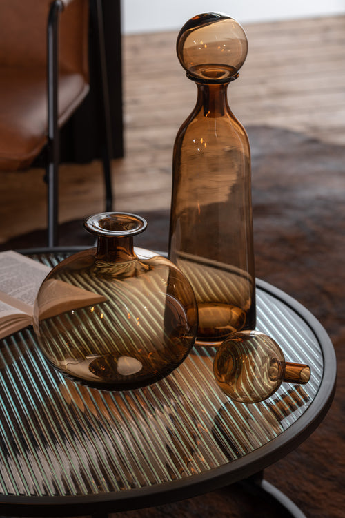 J-Line decoratie Fles + Stop Effen Hoog - glas - bruin - large - vtwonen shop