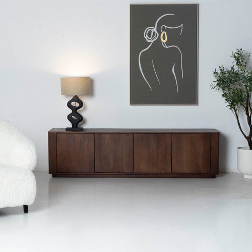 Giga Meubel Tv-Meubel Finn - Donkerbruin Hout - 200x40x55cm - vtwonen shop